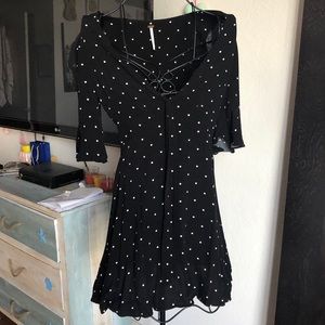 Free People Dots Black Dress